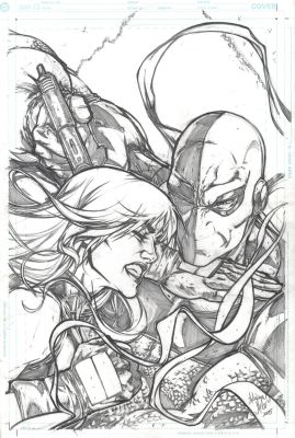 Adriana Melo | Birds of Prey #90 Cover (Black Canary Battles Deathstroke!) 2005 | Romitaman