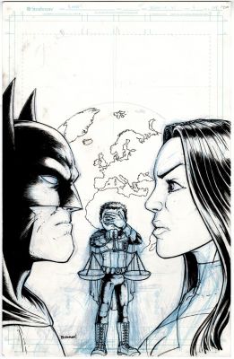 Chris Burnham | Batman Incorporated #6 Cover (Batman & Talia Al Ghul Looking At Each Other As Robin Cringes!) 2012 | Romitaman