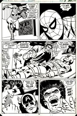 Mike Esposito Win Mortimer | Spidey Super Stories #51 P 26 (Spider-Man Trying To Save Captain America From the Thinker!) 1980 | Romitaman