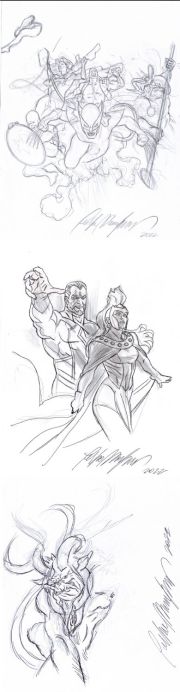 Felipe Massafera | Sins of Sinister #1 (3 Cover Prelims Featuring Main X-Men Heroes Drawn on 3 Cover Prelim Drawing Papers!) | Romitaman