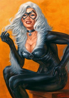 Marco Santucci | Black Cat Painting | Comic Art House