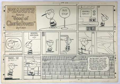 Charles Schulz. Peanuts Original Sunday Page. | Weiss Auctions