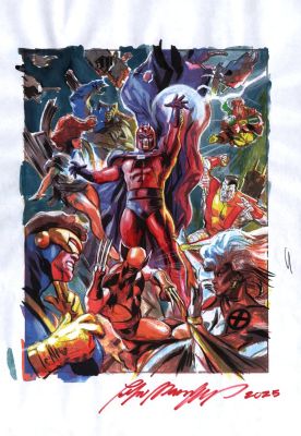 Felipe Massafera | Magneto: Master of Magnetism Color Prelim For Published Giclee, Poster, & Statue Box! (Magneto, Wolverine, Marvel Girl, Cyclops, Storm, Colossus, Rogue, Beast!) | Romitaman