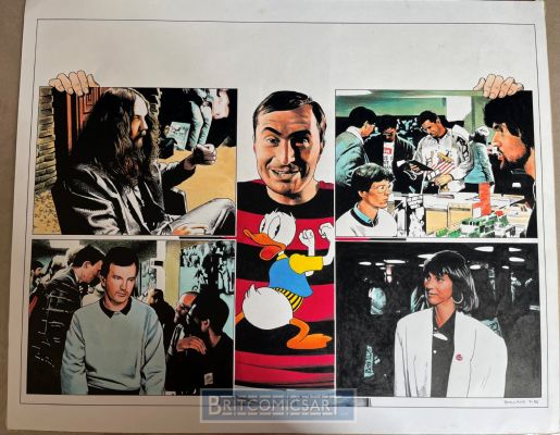 Brian Bolland | Colour Television Artwork Featuring Alan Moore & Dave Gibbons By Brian Bolland | BritComicsArt