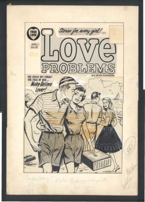 Al Avison | Avison Romance Cover - Heartache on the Beach Issue Love Problems And Advice Illustrated # 35 Page Cover | Koch Comic Art