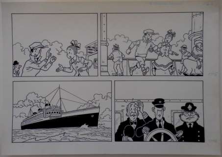 Morjaeu, Luc - Originele halve pagina (stroken 45 t/m 46 - plaat 12 A) - Suske en Wiske - Sterrenrood - (2014) | Catawiki