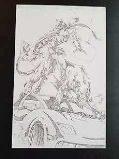 Jonathan Lau - Original Art Pencil Pin-Up - Black Panther - (2008) 