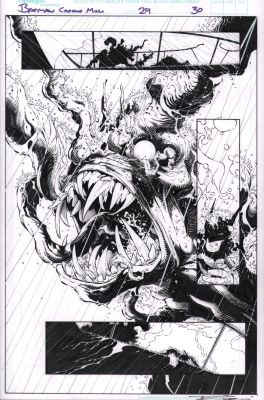 Danny Miki, Greg Capullo | Batman #29 P.30 - Creature Splash - Signed - 2014 | Anthony’s Comic Book Art