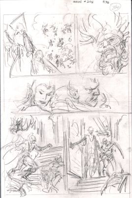 John Buscema | Savage Sword of Conan #206 P 36 (11 X 17 Inch Bronze Age Prelim) | Romitaman