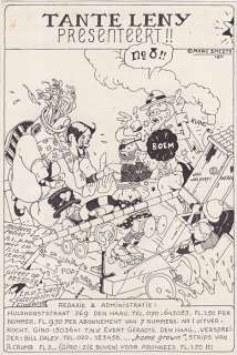 Smeets, Marc - Original illustration for the handwritten imprint of "Tante Leny Presenteert! #8" - (1971) | Catawiki