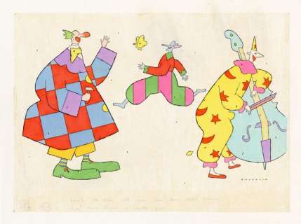 Koechlin, Lionel - Dessin original en couleur directe - Les Clowns | Catawiki