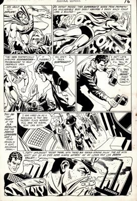 Dick Dillin, Joe Giella | Justice League of America #78 P 14 (6 Jla Members with Black Canary & the Vigilante!) 1969 | Romitaman