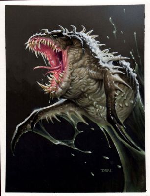 Den Beauvais | Slackback Chak - Guardians Published Collectible Fantasy Card Painting (1990S) | Romitaman