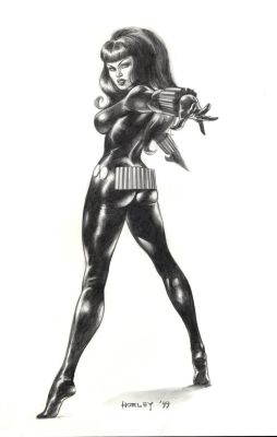 Alex Horley | Black Widow Incredibly Detailed Pinup (1999) | Romitaman