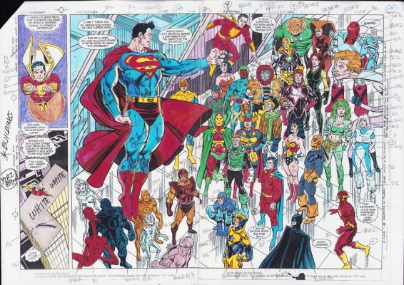 Glenn Whitmore | Superman #65 Color Art Guide - Justice League + Other Dc Heroes Dps- 1992 Issue 65 Page 18 & 19 | Anthony’s Comic Book Art