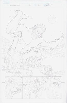Clayton Henry | Incredible Hercules #121 P.6 - Atlas & Hercules Pencils - Signed - 2008 Issue 121 Page 6 | Anthony’s Comic Book Art