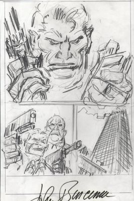 John Buscema | Punisher: War Zone #23 P 1 Splash (11 X 17 Inch Prelim) | Romitaman