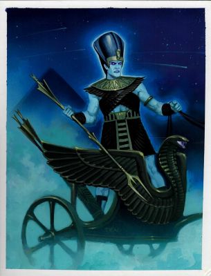 Den Beauvais | Priest of Horus - Guardians Published Collectible Fantasy Card Painting (1990S) | Romitaman