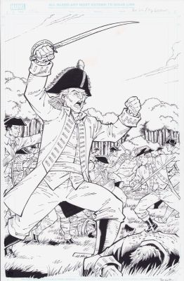 Jay Leisten | Marvel 1776 #3 - Battle Field Splash Page - 2026 Signed Issue 3 Page 7 | Anthony’s Comic Book Art