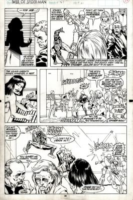Dave Ross Keith Williams | Web of Spider-Man #71 P 29 (Spider-Man, Dominic Fortune, Silver Sable, Wild Pack, Sabbath Raven!) 1990 | Romitaman