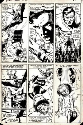 Luke McDonnell, Sal Trapani | Star Trek #16 P 14 (Cover Scene! Kirk & Spock Meet Little Gnomes with Giant Bat Attacking Them!) 1981 | Romitaman