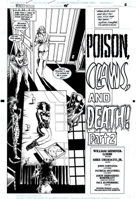 Mike Deodato - Wonder Woman #95 Splash (Wonder Woman in Bondage with Poison Ivy, Cheetah, Chesire & Juliana Sazia!) 1995