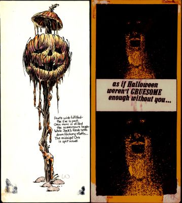 Bernie Wrightson | Jack-O-Lantern - Detailed Eerie Hand Colored & Hand Lettered Greeting Card! (Early 70S) | Romitaman