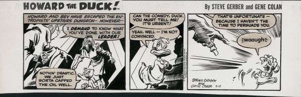 Gene Colan | Colan, Gene - Howard the Duck Daily 9/18 1977, Howard & Beverly - Written By Gerber | Cool Lines Art