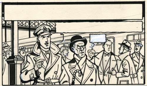 Jacobs | Blake et Mortimer, case n°5 Ã  l’encre de Chine e… | Banque Dessinée