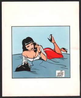 Clerc, Serge - Pin Up - Originele ingekleurde tekening - (ca. 1980) | Catawiki