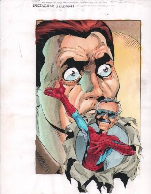 John Kalisz | Spectacular Spider-Man Color Guide Art #? - Stan Lee Cameo | Anthony’s Comic Book Art