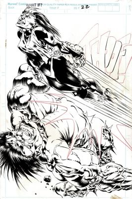 Armando Gil | What If...? #50 P 22 (What If the Hulk Killed Wolverine? Spectacular Phenomenal Battle Splash As Rogue Smashes Into the Hulk!) 1993 | Romitaman