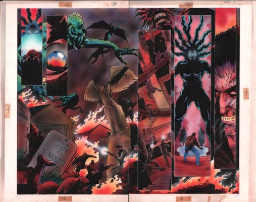 Jackson (Butch) Guice | Clive Barker’s Hellraiser #11 Pgs. 18&19 Dps - Baphomet & Cabal - 1992 | Anthony’s Comic Book Art