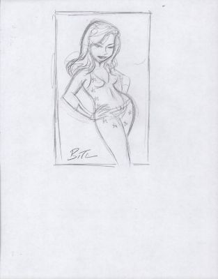 Bruce Timm | Donna Troy Wonder Girl Pencil Sketch - Signed | Anthony’s Comic Book Art