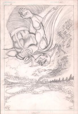 Carmine Infantino | Red Tornado #1 P.2 Unused Splash - 1985 | Anthony’s Comic Book Art