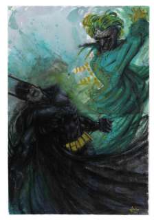 Javier Coscarelli - Ilustraciones - Batman vs joker - watercolors A3 - usd 100