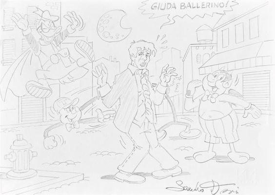 Sandro Dossi | Lot 20 - Illustrazione a matita - Geppo, Dylan Dog, Tiramolla, Paperinik | Finarte
