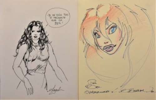 Bruno bellamy + Angel - 2 dessins sur papier libre dimension… | Arthema Auction