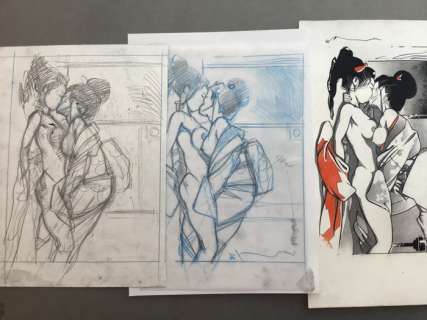 Michetz - 4x Dessin original erotique - Ambiance Kogaratsu | Catawiki