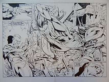 Predator  2x Original art page by Mel Rubi & Andrew Pepoy - Predator #3, (page 18 + 19) - EO - (2011) 