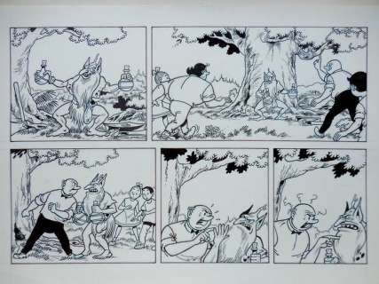 Suske en Wiske - Originele halve pagina (stroken 107 t/m 108) - Verraad op de Veluwe - Page volante - (2004) | Catawiki