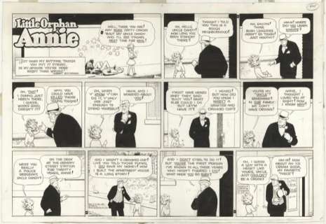 223: Gray Little Orphan Annie Sun original comic art