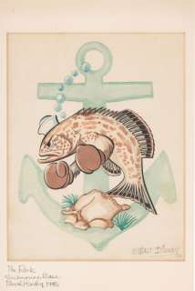 WORLD WAR II DISNEY "THE ROCK" INSIGNIA ORIGINAL ART BY HANK PORTER FRAMED DISPLAY. | Hake’s