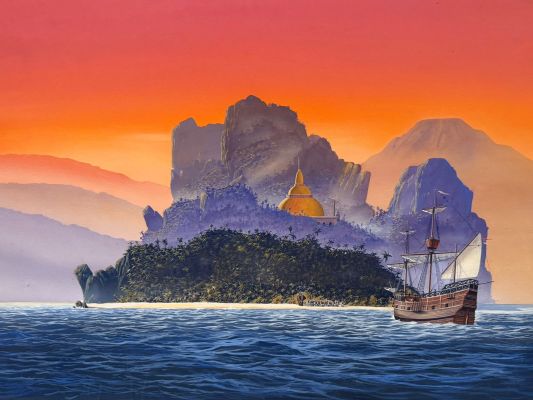 Lot 14 - Fred Gambino – The Fires of Sinhala (1987) | Oberon Auctions