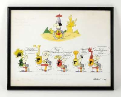 Hubuc Les Chevaliers... | HUBUC Les chevaliers teutoniques Aquarelle et encre... | Vermot et Associés