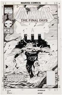 "THE PUNISHER" VOL. 2 #56 COMIC BOOK COVER ORIGINAL ART BY JOE QUESADA. | Hake’s