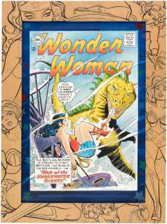 MIKE ESPOSITO "WONDER WOMAN" #146 COVER RECREATION ORIGINAL ART CUSTOM FRAMED DISPLAY. | Hake’s