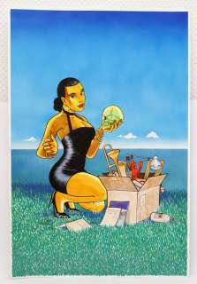 Lenartz | LENARTZ - TEMPLOUX, LA FUGITIVE - DESSIN ORIGINAL PEINTURE SIGNE - L 41 H 60,5 | The Skull