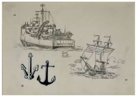 Eddy Paape (1920-2012)... | Eddy Paape (1920-2012) - 1 dessin préparatoire de la... | Arthema Auction