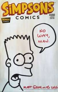The Simpsons - Matt Groening - Originele tekening Bart Simpson - Page volante - Dessin original sur bande dessinée vierge (2016) | Catawiki